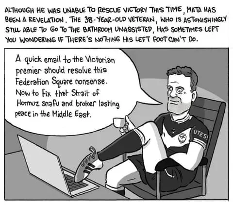 David Squires cartoon on semi-finals preview, panel 2